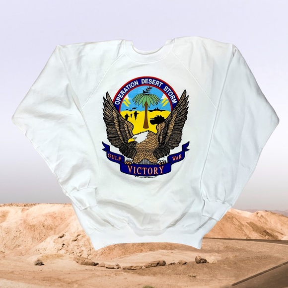 Vintage 90’s US ARMY Sweatshirt DESERT STORM - Picture 1 of 4